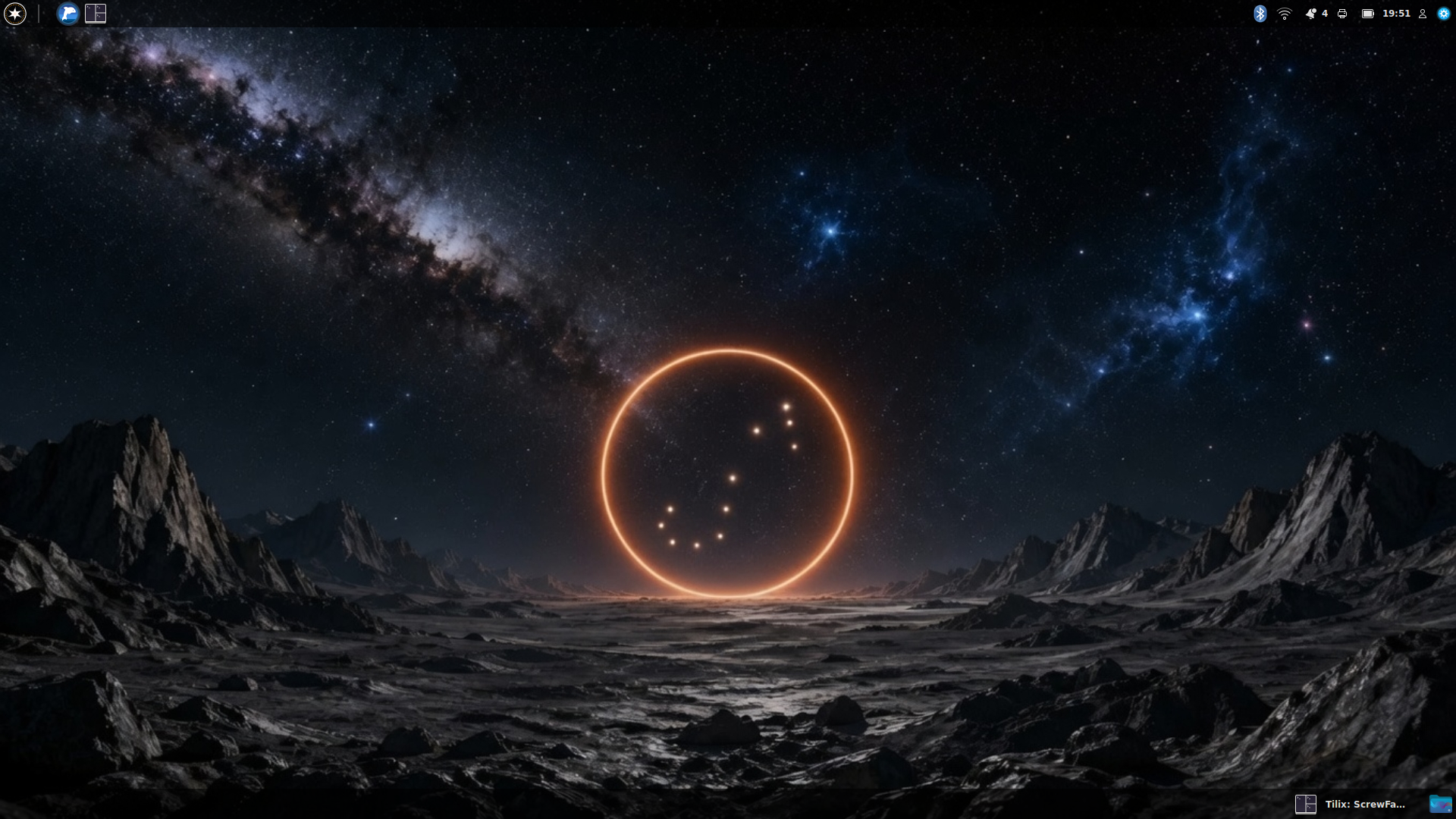 Desktop do Anthares OS